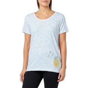 Gestreept basic T-shirt, blauw, L