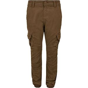 Urban Classics Jongens broek Boys Cargo Jogging Pants met elastische manchetten, van katoenen keperstof verkrijgbaar in 2 kleuren, maten 110/116-158/164, olijfgroen, 122/128 cm