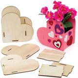 Baker Ross Heart Houten Knutselset Bloempot - 3-delig, houten Valentijn knutselset voor kinderen (FC435)