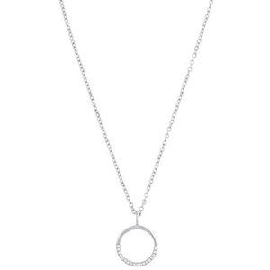 s.Oliver collier met hanger 925 sterling zilveren dames collier, met cubic zirkonia synth., 42+3 cm, zilver, Wordt geleverd in sieraden geschenkverpakking, 2018677