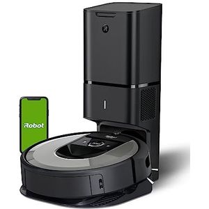 iRobot Roomba i7 met zelflegen basis, robotstofzuiger wifi, automatische lediging, geschikt voor mensen met huisdieren, slaat de planimetrie van het huis op, programmeerbaar, zilver