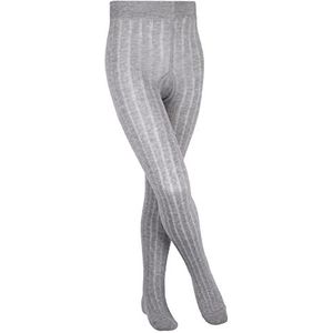 FALKE Uniseks-kind Panty Classic Rib K Ti katoen dun eenkleurig 1 paar, Grijs Light Grey 3400, 98-104