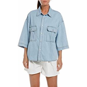 Replay Dames W2293 Hemd, 010 Light Blue, M, 010, lichtblauw, M