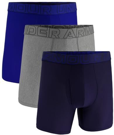 Men's Under Armour Performance Tech Mesh 6"" 3 Pack Solid Boxer Briefs