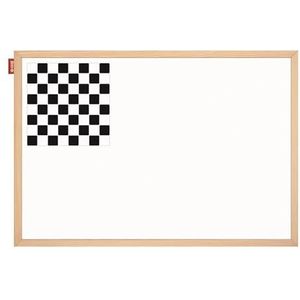 Memobe - Whiteboard - damespel - magnetisch en afwasbaar - bord om op te hangen, voor tienerkamer, kinderkamer, school - wandplanner in houten frame - schrijfbord - 90 x 60 cm