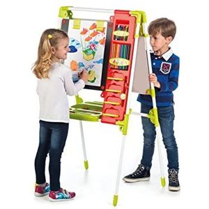 Chicos - Kinderschildersezel, dubbelzijdig schoolbord voor kinderen, met krijtbord en whiteboard, in hoogte verstelbaar, staand bord. My Magnetic Artist Easel (52172)