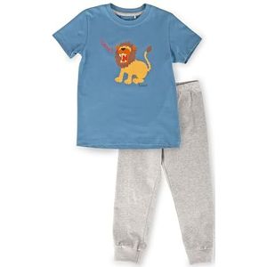 Sigikid Tweedelige pyjama voor jongens en kinderen, biologisch katoen, zomer, nachtkleding, pyjamaset, blauw/grijs, 104