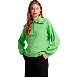 YAS Dames Yasdeli Ls Zip Knit S. Noos Pullover, groen (summer green), L