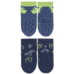 Sterntaler Babyjongens kruipsokken met draak + dino ABS sokjes, blauw, 18 EU