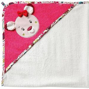 Fehn 076851 Kapuzenbadetuch Sweetheart – Bade-Poncho aus Baumwolle mit niedlichem Rehkitz für Babys und Kleinkinder ab 0+ Monaten – Maße: 80 x 80 cm