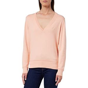 GANT Dames Light Cotton V-hals Trui, Guava Oranje, Standaard, Guava Oranje, S