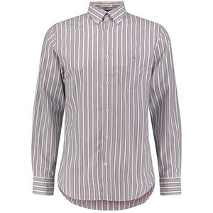 REG POPLIN Stripe Shirt, bordeauxrood (wine red), 3XL