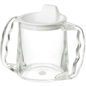 HOMECRAFT Zorgzame mok, twee handvatten Easy Grip Mok, morsbestendige draagbare reismok met tuitopening voor kinderen, ouderen en gehandicapten, kleine tuit, 300 ml