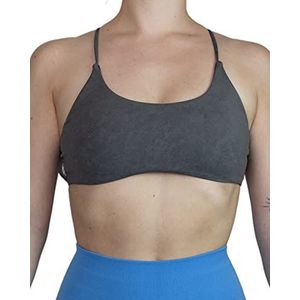 AUROLA Yoga Sport BH Fitness Bustier rugvrij met bandjes Workout Hardloopbeha Yoga BH Crop Tops, Ice Flower-Donkergrijs, XS