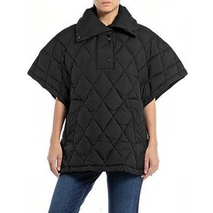 Replay Damesvest gewatteerd vest, zwart (black 098), L, 098 Black, L