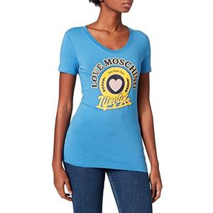 Love Moschino Dames T-shirt met korte mouwen met logo, vintage print.