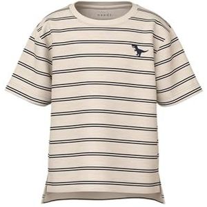 NAME IT Nmmvoby SS Nreg Top, wit en grijs, 110 cm, kinderen en jongeren, Wit en Grijs, 110