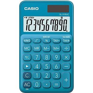 Casio SL-310UC-BU rekenmachine, 10-cijferig, blauw 0.8 x 7 x 11.8 cm blauw