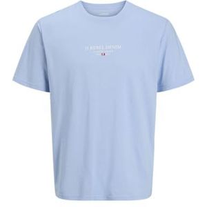Jrebjeans Rebel Print Tee Ss O-Neck Sn, Chambray Blue, XXL