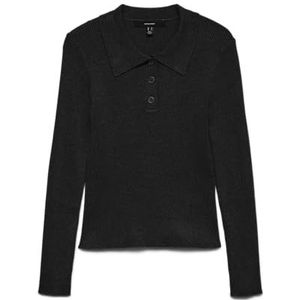 VERO MODA Vmsiljerib Ls Poloneck Pullover Noos, zwart, XL