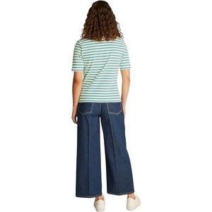 Tommy Hilfiger Poloshirt met korte mouwen voor dames 1985, pique, regular fit, wit (ecru/Radiant Green Stp), M