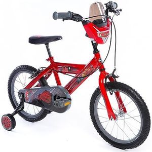 Disney Cars Lightning McQueen 16 inch kinderfiets + zijwieltjes voor jongens of meisjes 5-7 jaar - Met opvouwbare schijf