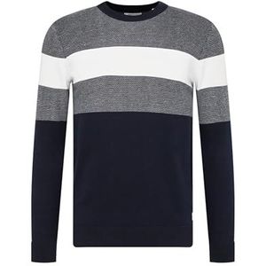 TOM TAILOR Uomini Gebreide trui met strepen 1034612, 27741 - Navy White Structured Stripe, 3XL