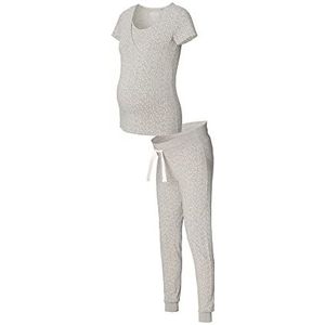 ESPRIT Maternity Dames Nightwear Set Nursing Allover Print Pyjamaset, Lichtgrijs melange - 045, 40
