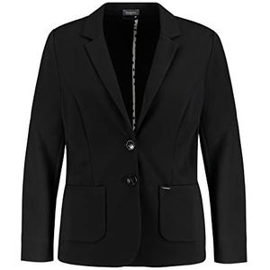 Samoon Jersey blazer voor dames, lange mouwen, oprolarm, effen kleuren, zwart, 42