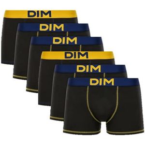 Dim Boxershorts voor heren, mix en kleuren, katoen, stretch, comfort, 6 stuks, Zwart Ct Marineblauw/Zwart Ct Saffraangeel/Zwart Ct Marineblauw, S
