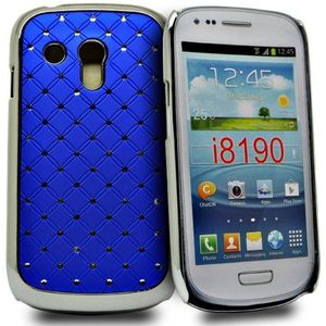 Accessory Master Diamant strass bloemendesign harde afdekking voor Samsung i8190 Galaxy S3 Mini blauw