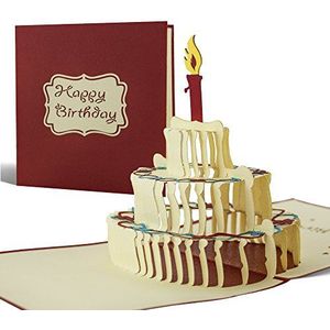 3D pop-up verjaardagskaart met kaars. Perfect voor het wensen van een verjaardag, meisje of jongen, of om uitnodigingen te gooien. Kan bij een goed verjaardagscadeau worden begeleid.