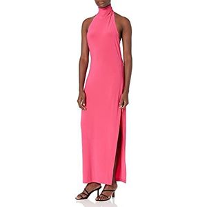 Norma Kamali Dames halter Turtle Side Slit Gown Cocktailjurk, Rosé, XXS