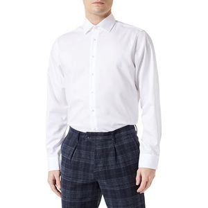Seidensticker Men's Shaped Fit shirt met lange mouwen, wit, 40, wit, 40