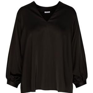 Seidensticker Modieuze damesblouse - tuniek - regular fit - gemakkelijk te strijken - V-hals - lange mouwen - stretch, zwart, 36