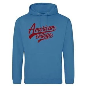 AMERICAN COLLEGE USA Sweatshirt Sweatshirt Print Warme Kleding Uniseks Mannen en Vrouwen Casual Model ACSCW1 Indigo M, Indigo, M