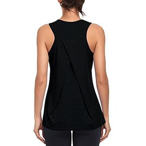 Workout Tank Tops voor Vrouwen Gym Atletische Mouwloze Running Tops Yoga Shirts Racerback Sport Vest (Zwart, M)