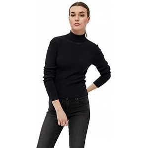 DESIRES Dames Geisha Rib Rollneck Pullover Sweater, zwart, S