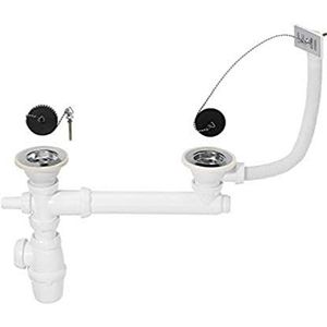 Wirquin 30721103 gootsteenafvoer D60, 2 bassin