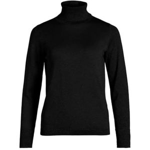 Vila Dames Vianta Roll-Neck L/S Glitter Knit Top Gebreide Top Gebreide Trui, Zwart/Detail: dtm Glitter, S