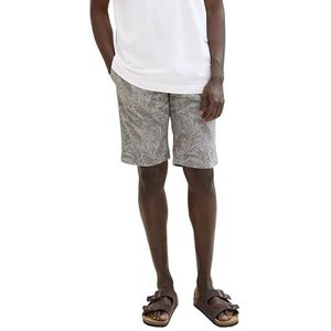 TOM TAILOR Bermuda voor heren, 34726 - Olive Palm Leaf Design, 34