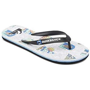 Quiksilver Molokai Island Pulse Flip-Flop voor heren, zwart-wit/zwart., 42 EU