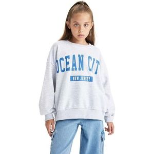 DeFacto Gebreid sweatshirt voor meisjes, grijs, 5-6 Jaren