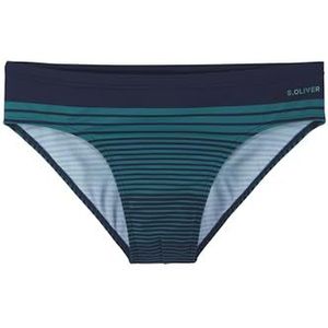 s.Oliver Heren zwembroek met strepenpatroon in navy-petrol, Navy-petrol, M
