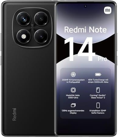 Xiaomi - Redmi Note 14 Pro - Smartphone - Zwart - 8 + 256 GB - 200 MP AI-camera