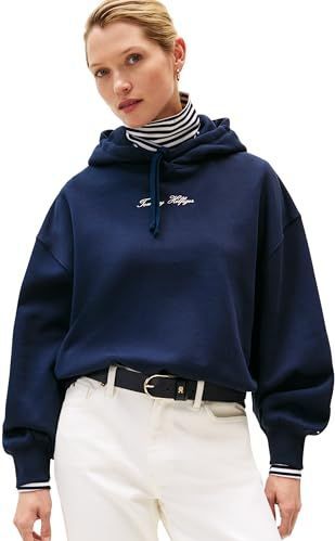 TOMMY HILFIGER - Classic - Sweatshirt - Navy / Wit - Oversized