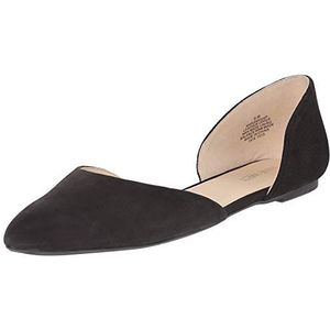 Nine West Starship Nubuck Ballet Flat voor dames, Zwart, 40 EU