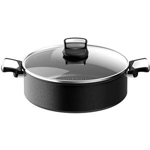 Tefal Unlimited On G2597283 Stoofpan, 28 cm, krasbestendig, anti-aanbaklaag, thermo-Sigal™, stoven, glazen deksel, geschikt voor alle warmtebronnen