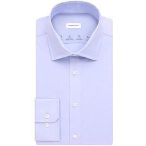 Seidensticker - Herenshirt - Lichtblauw - Katoen - Slim Fit