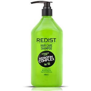 Redist Keratin Hair Care Shampoo 1000 ml, haarshampoo met keratine, intensief herstellende shampoo, hydrateert tegen broos, droog, beschadigd haar, intensieve verzorging, anti-kroes